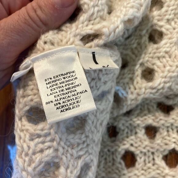 Ann Taylor Merino Wool open knit crewneck short sleeve sweater xs - Picture 6 of 7